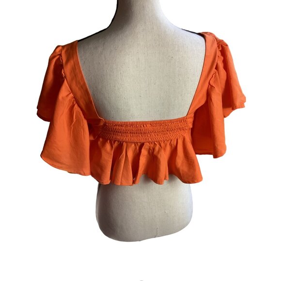 Women's Live 4 Truth Balloon Sleeve Crop Top * Small* Orange *Sissy *EUC - Picture 2 of 7
